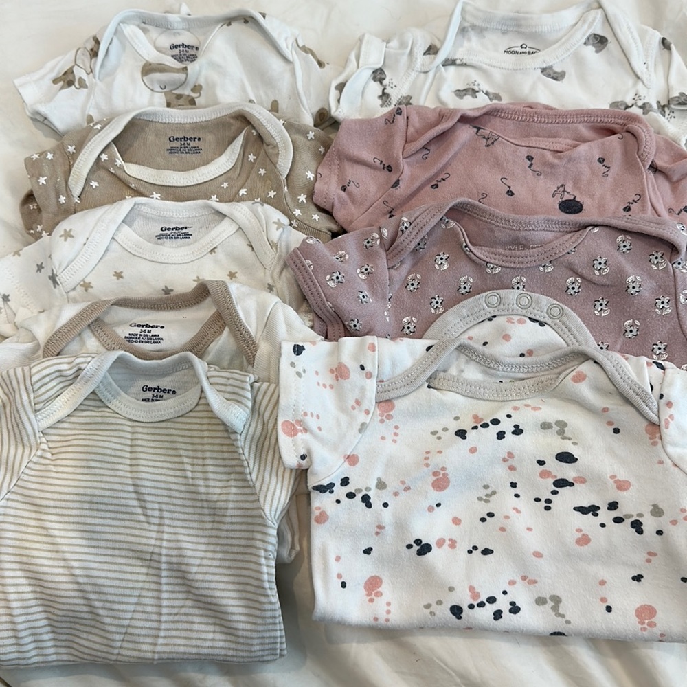 3-6 month onesie bundle, 9 pieces